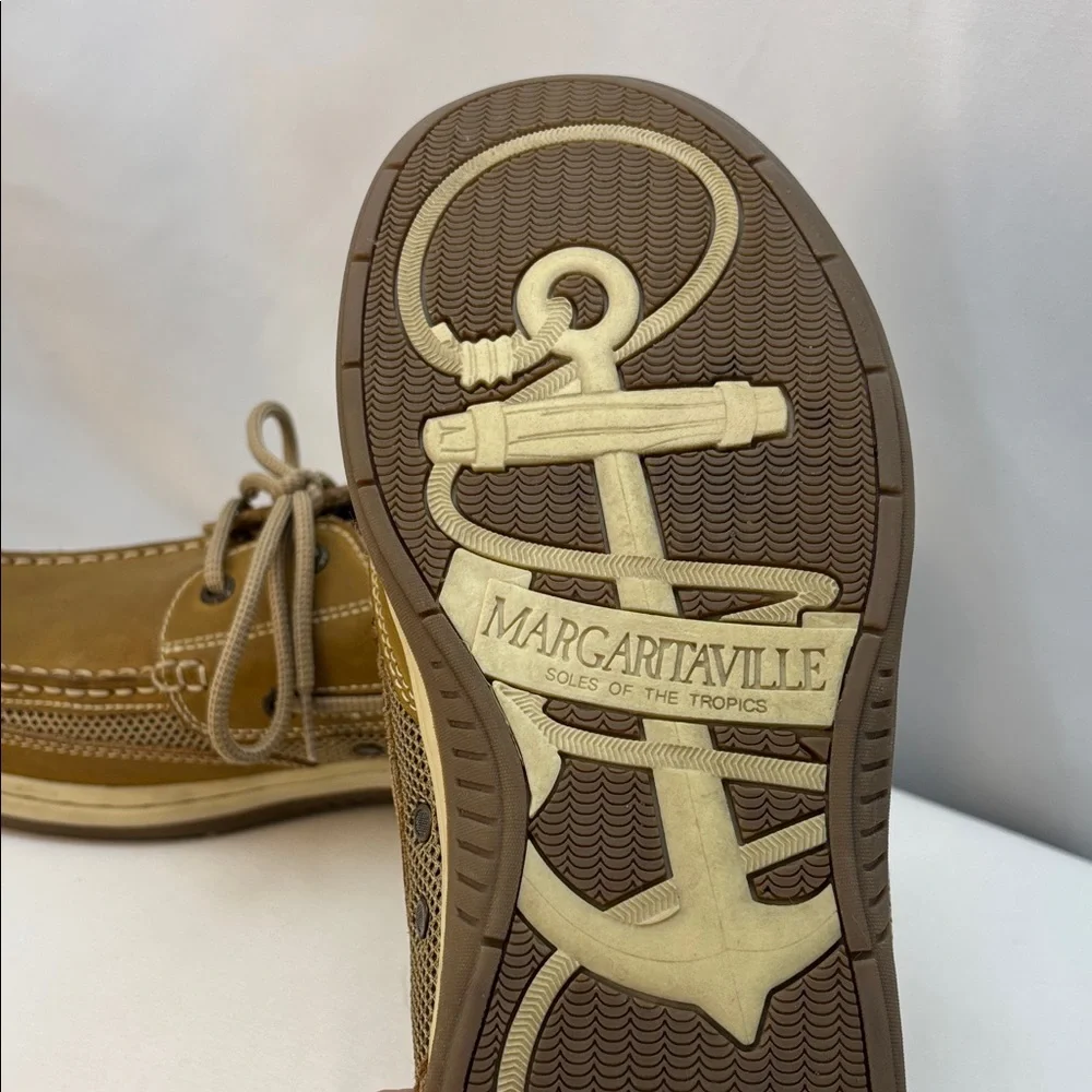Margaritaville Men's Sz10 Tan Anchor/Deck Leather‎ Casual Shoes